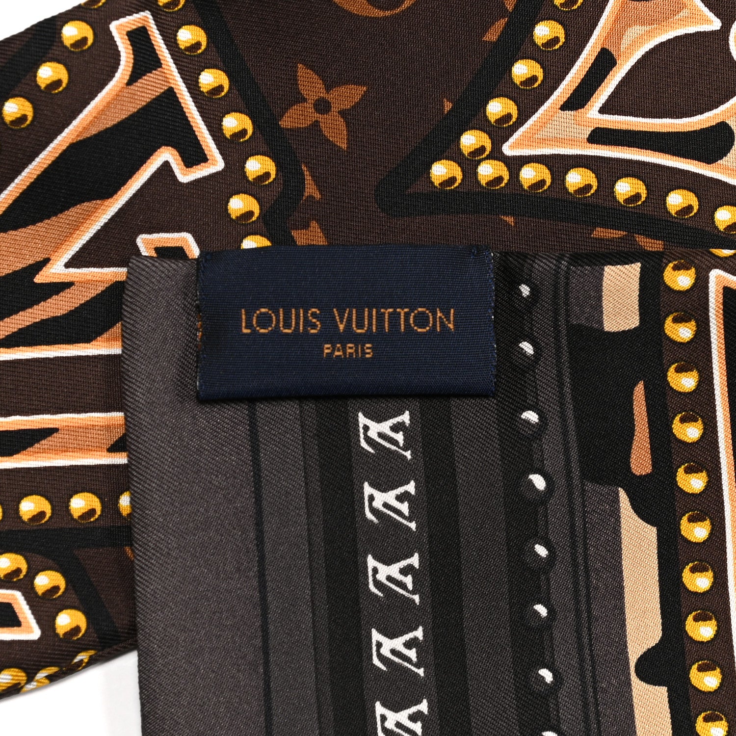 Louis Vuitton Silk Monogram LV World Bandeau Brown 3 of 3