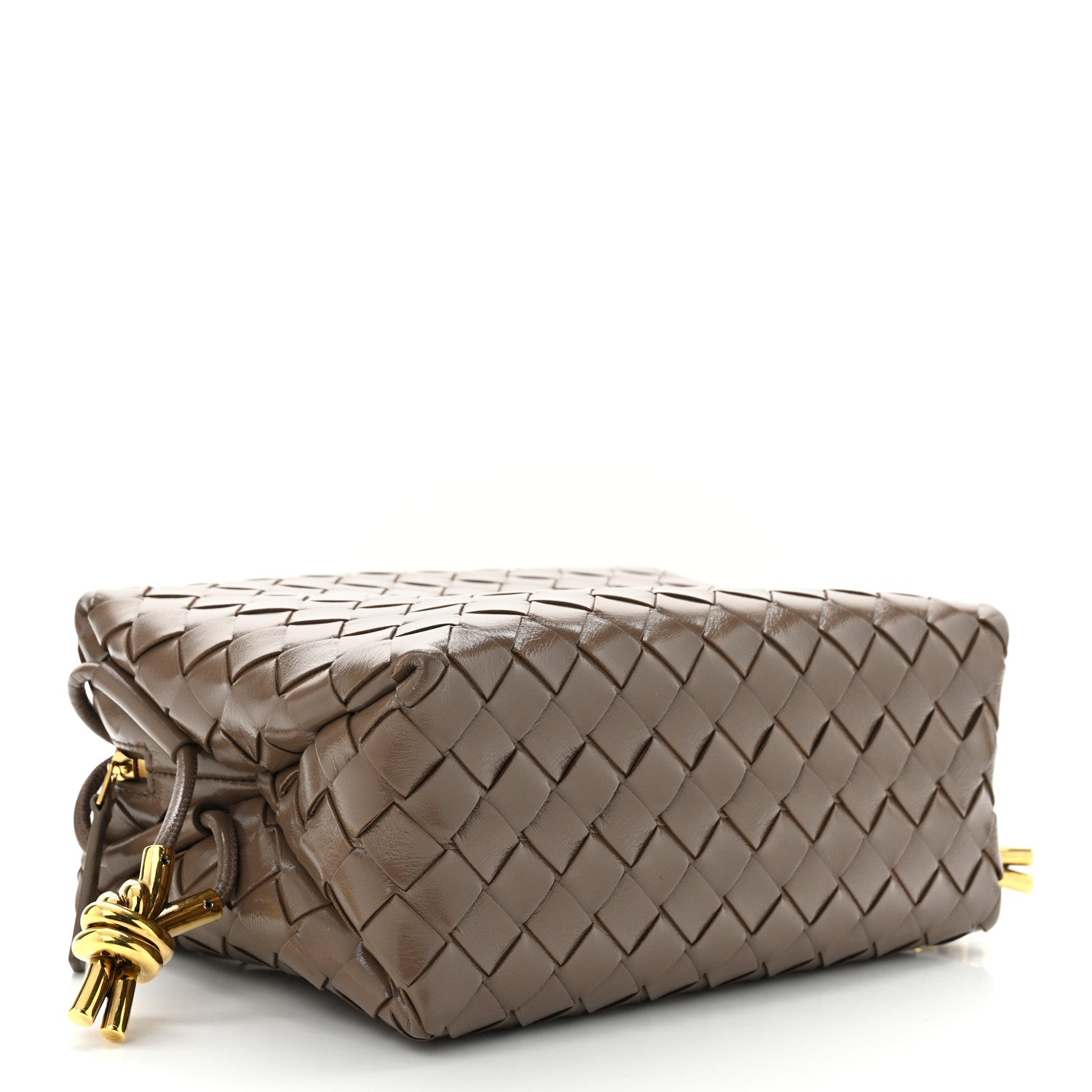 Bottega Veneta Patent Nappa Intrecciato Knot Small Loop Camera Bag Pinecone 4 of 9