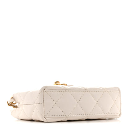 Chanel Shiny Aged Calfskin Quilted Mini Nano Kelly Shopper White 4 of 10