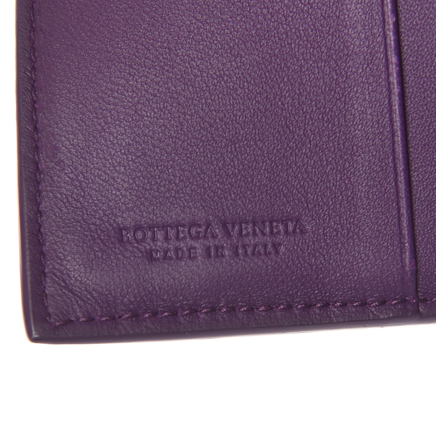 Nappa Intrecciato French Flap Wallet Plum