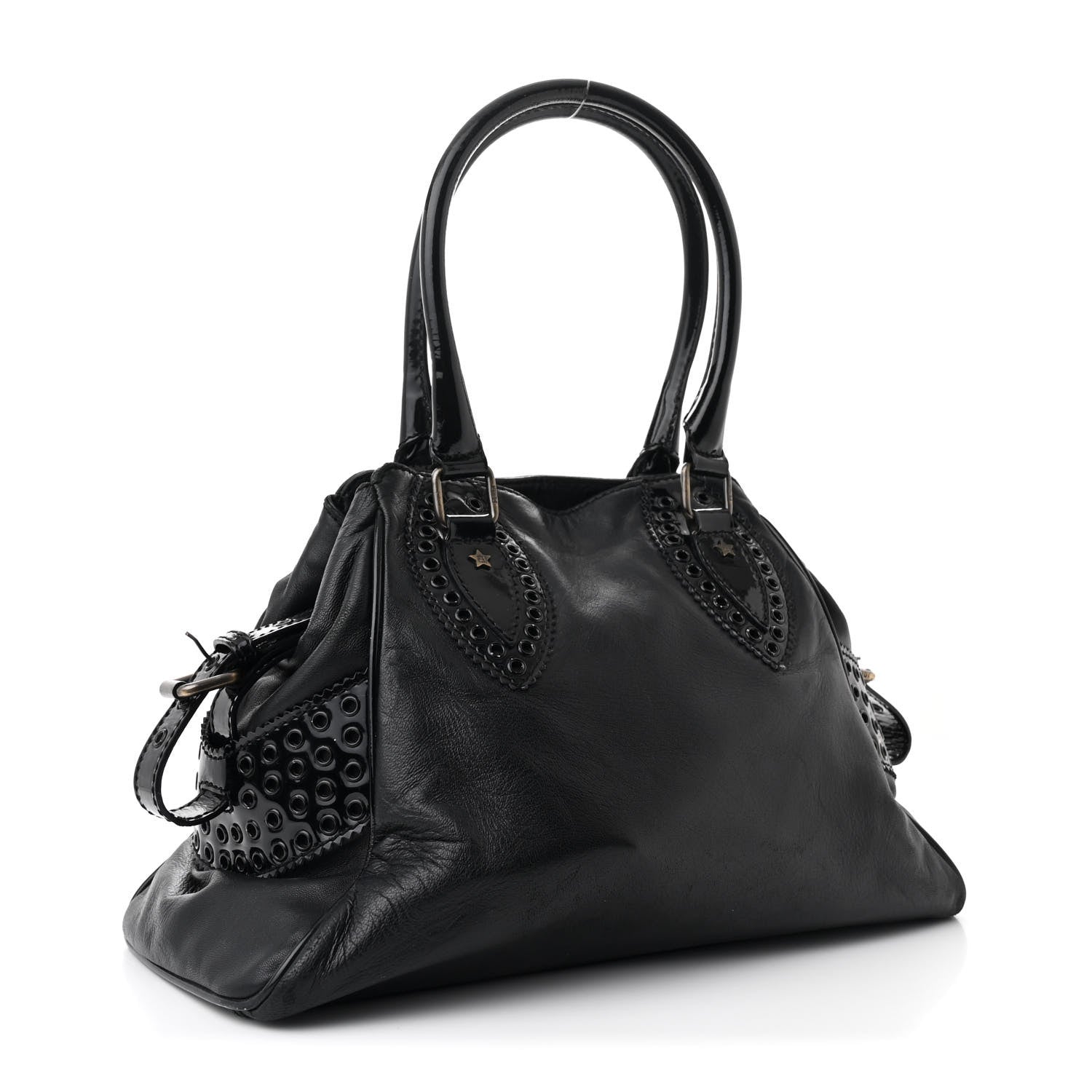 Fendi Nappa Patent Perforated Small Bag De Jour Black 3 of 10