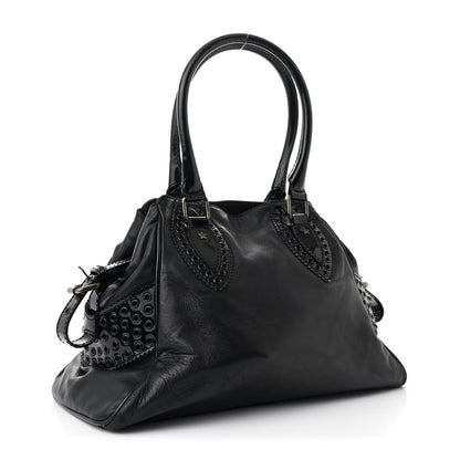 Fendi Nappa Patent Perforated Small Bag De Jour Black 3 of 10