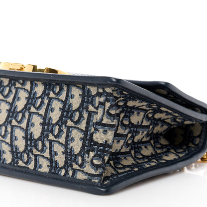 Christian Dior Oblique 30 Montaigne Chain Flap Bag Blue 10 of 13