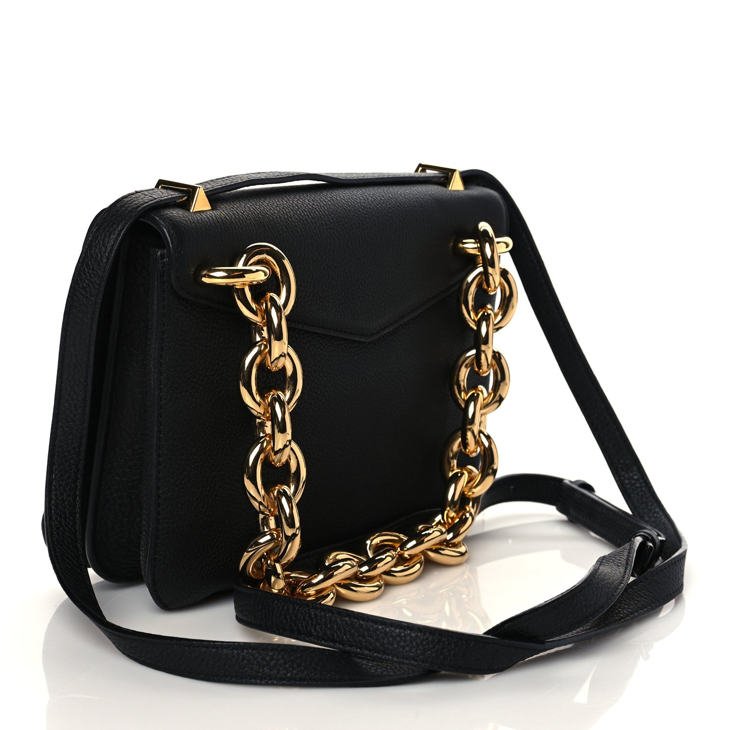 Calfskin Mount Envelope Bag Black