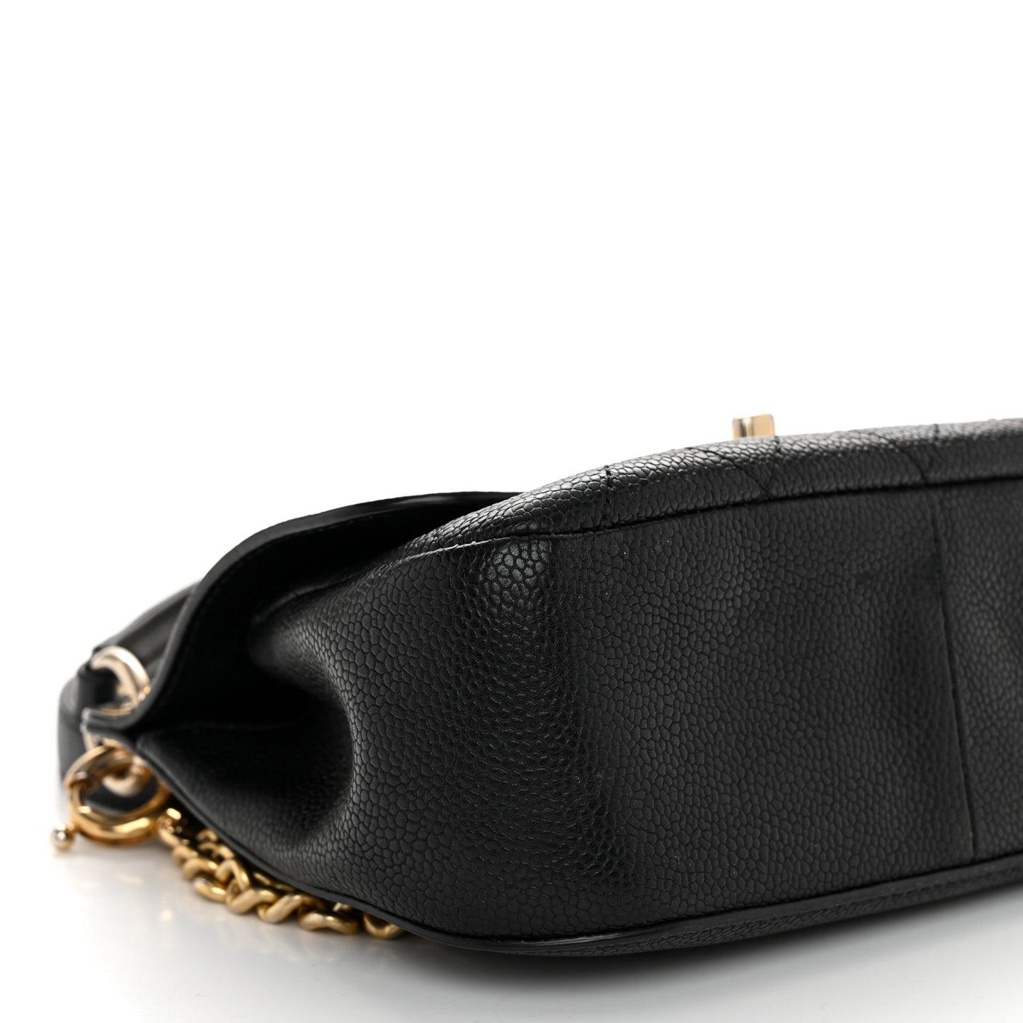 Caviar Quilted Mini Top Handle Flap Black