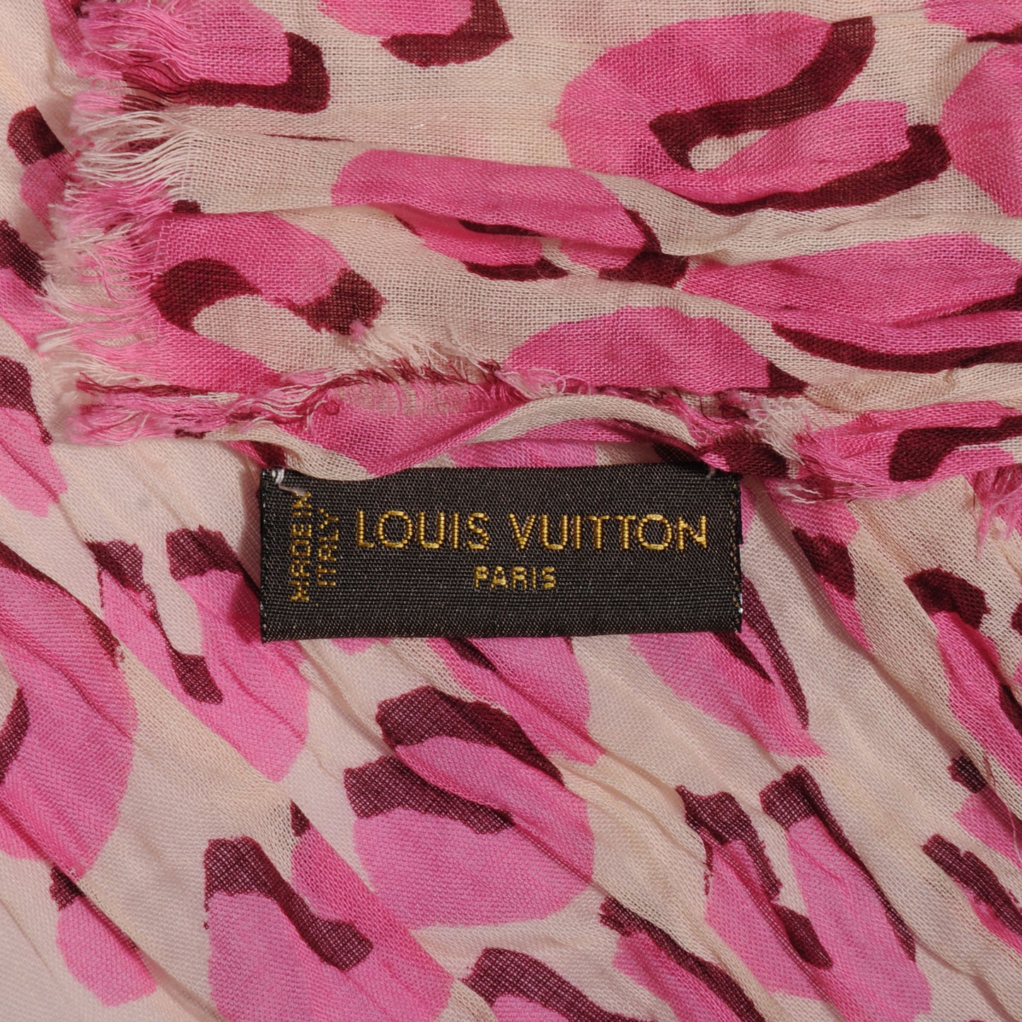 Cotton Leopard Scarf Blanc Corail