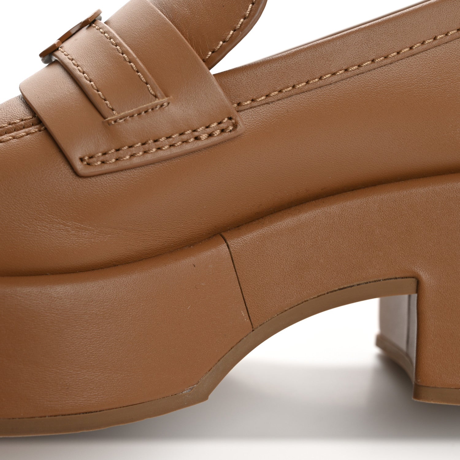 Chanel Calfskin CC Platform Loafers 38 Beige 12 of 15