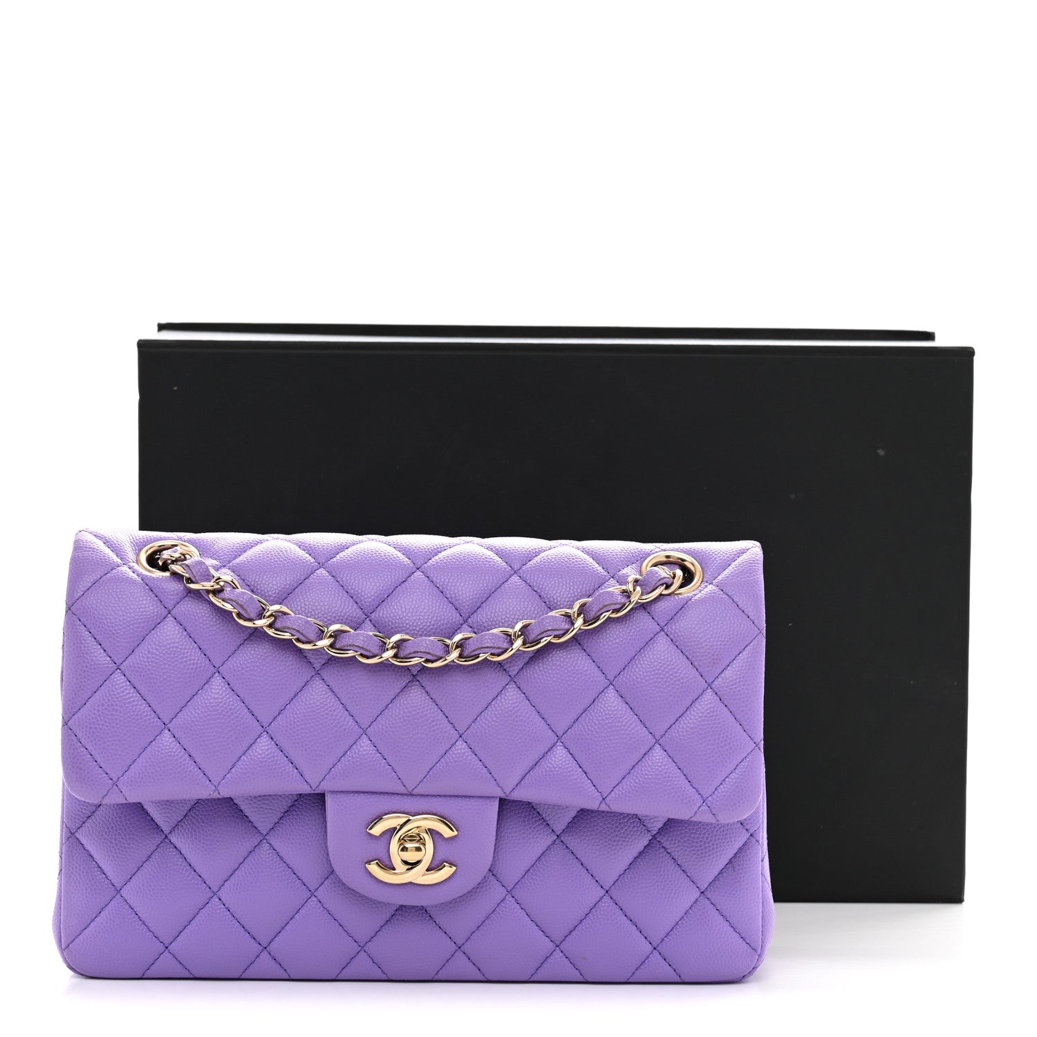 Chanel Caviar Quilted Small Double Flap Purple 12 of 12