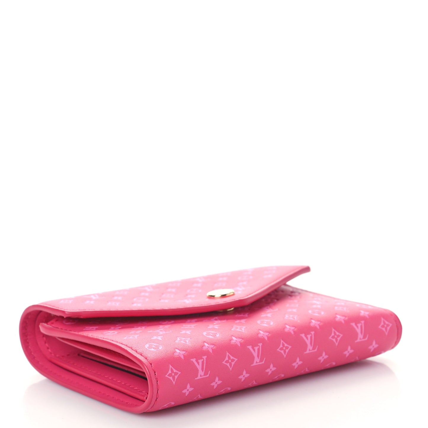 Calfskin Nanogram Embossed Victorine Wallet Rose