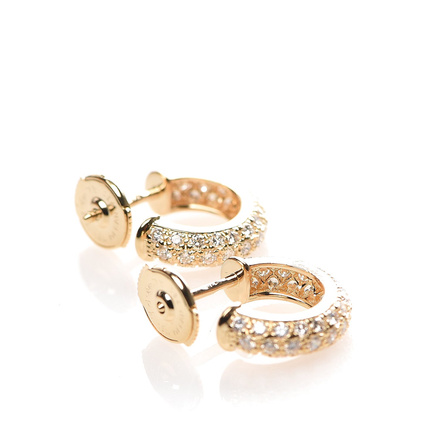 18K Yellow Gold Diamond Etincelle De Hoop Earrings