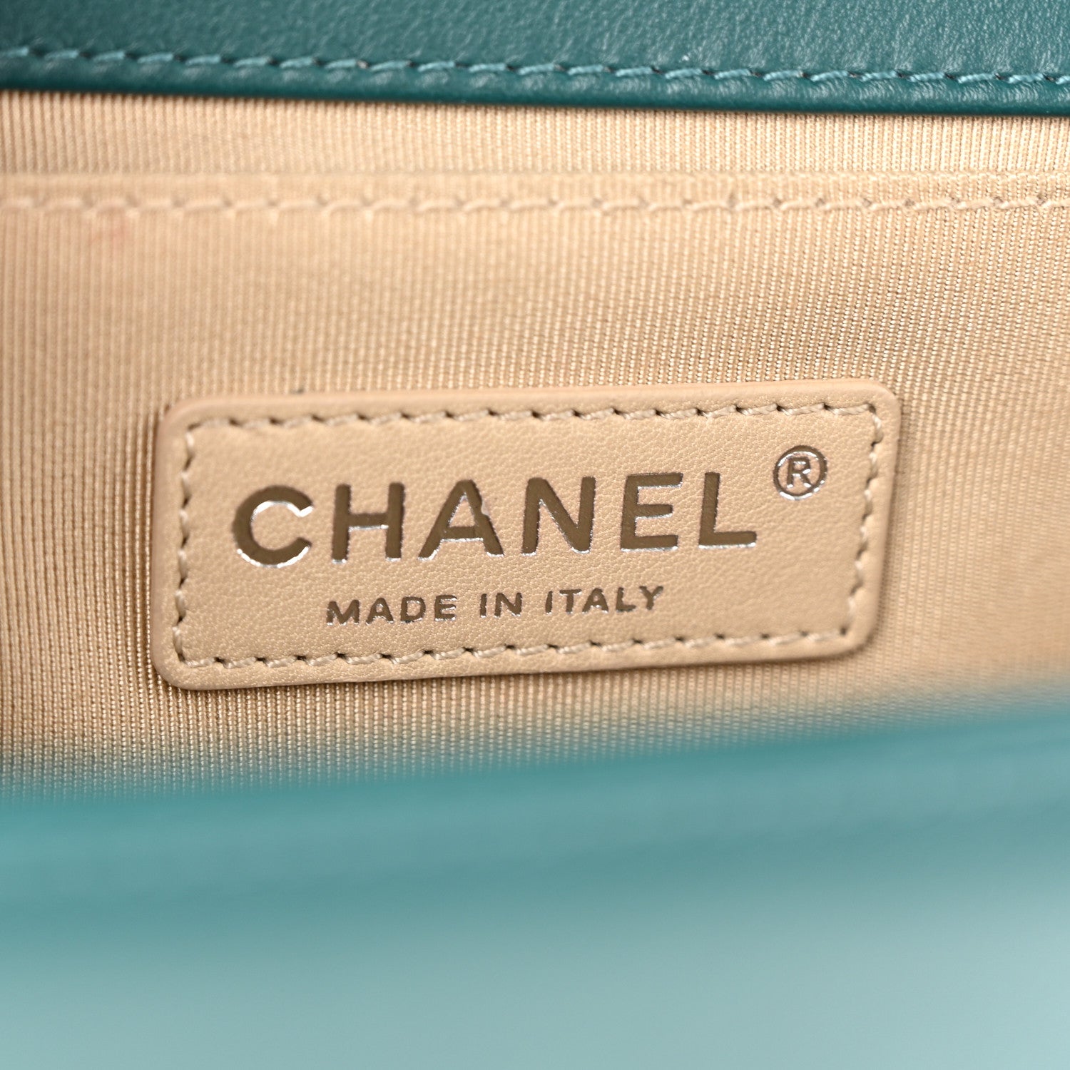 Chanel Calfskin Chevron Quilted Medium Boy Flap Turquoise 6 of 15
