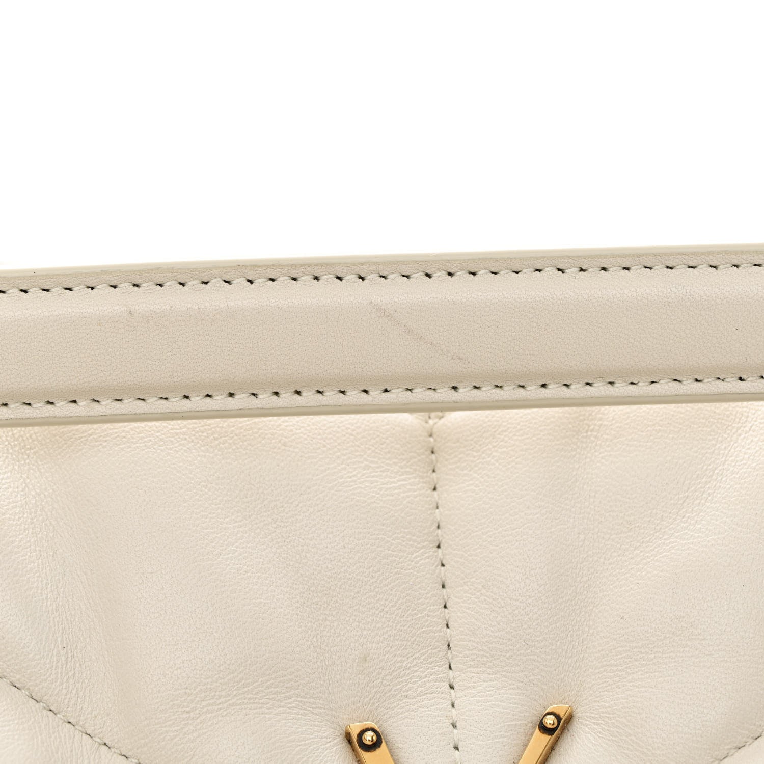 Saint Laurent Lambskin Quilted Medium Loulou Puffer Monogram Chain Satchel Crema Soft 16 of 19