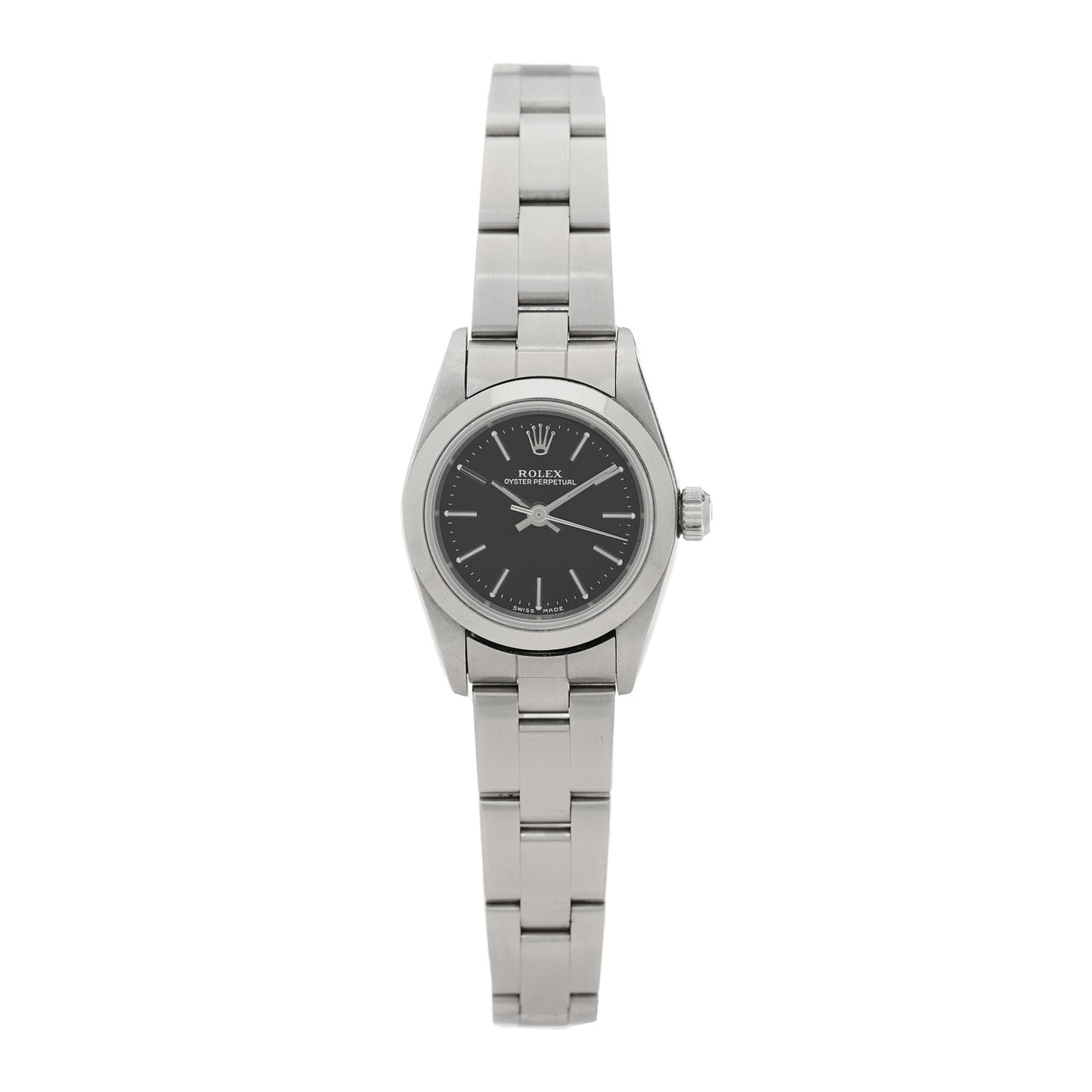 Stainless Steel 24mm Oyster Perpetual Watch Black 76080