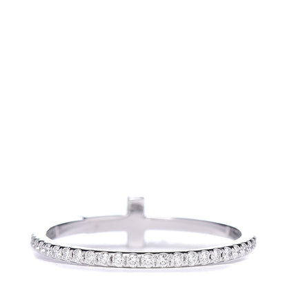 Tiffany 18K White Gold Diamond T Wire Pave Ring 52 6 4 of 5
