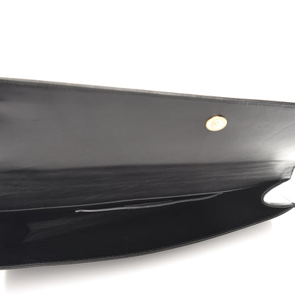 Saint Laurent Calfskin Studded Diagonal Clutch Black 6 of 7