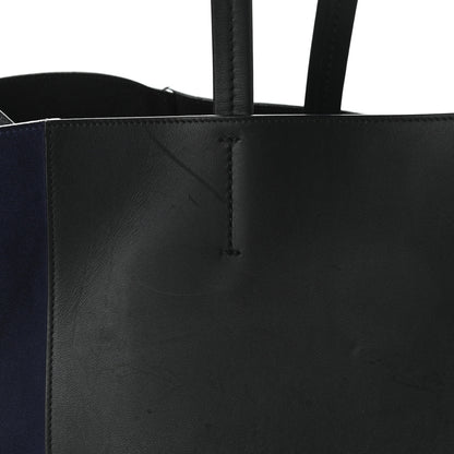Celine Smooth Calfskin Suede Large Phantom Luggage Bi-Cabas Black Navy 12 of 12