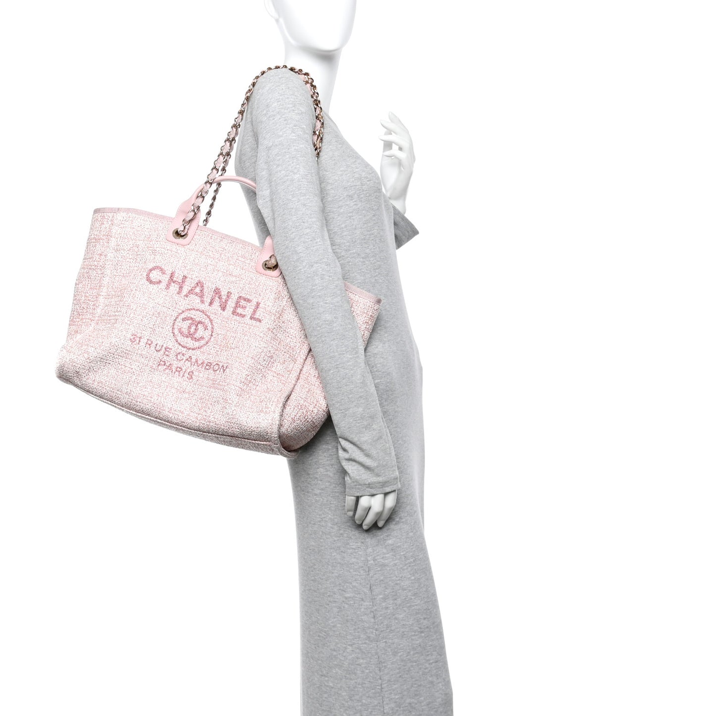 Lurex Boucle Deauville Medium Tote Pink