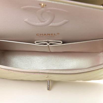 Chanel Iridescent Lambskin Quilted Medium Double Flap Ivory 5 of 12