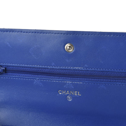 Chanel Patent Quilted Wallet On Chain WOC Blue 12 of 12