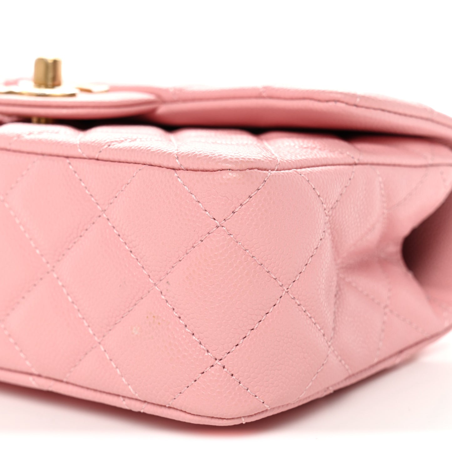 Caviar Quilted Mini Chain Top Handle Rectangular Flap Light Pink