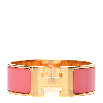 Hermes Enamel Wide Clic Clac H Bracelet GM Rouge Corail 1 of 3