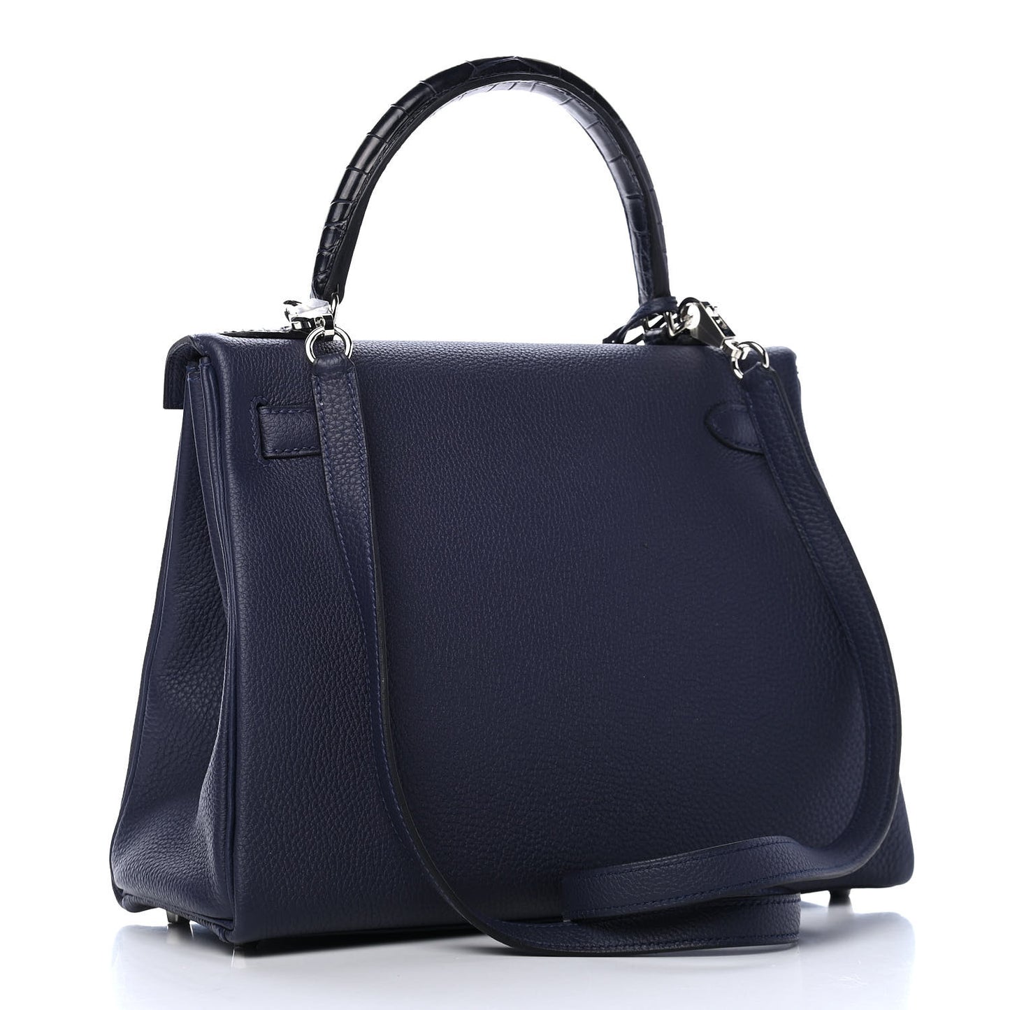 Togo Matte Alligator Kelly Retourne Touch 28 Bleu Nuit