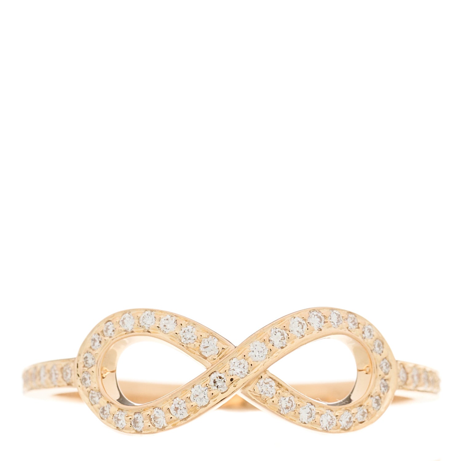 Tiffany 18K Rose Gold Diamond Infinity Ring 57 8 1 of 4