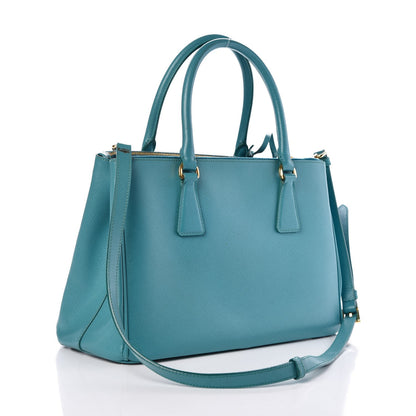 Prada Saffiano Galleria Small Double Zip Tote Turchese 4 of 11