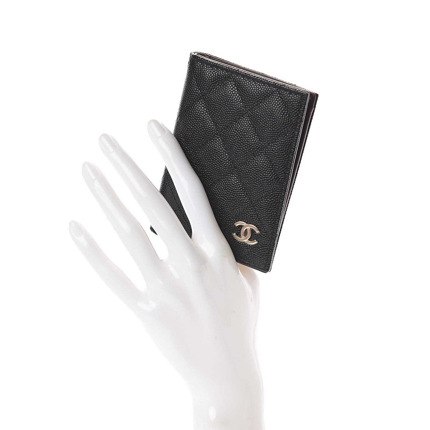 Caviar Quilted Card Holder Wallet Black