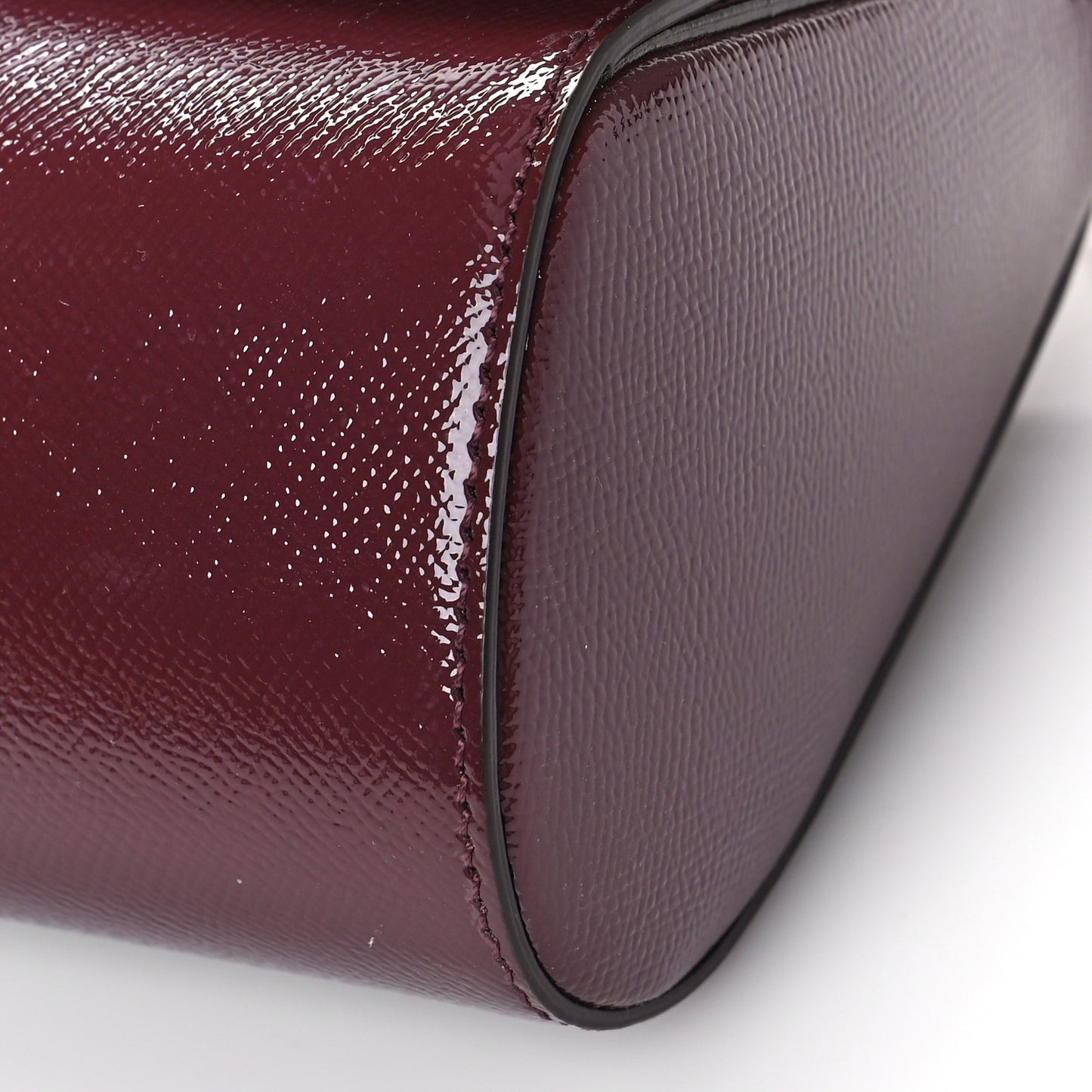 Textured Calfskin Mini Pandora Box Chain Crossbody Bag Oxblood