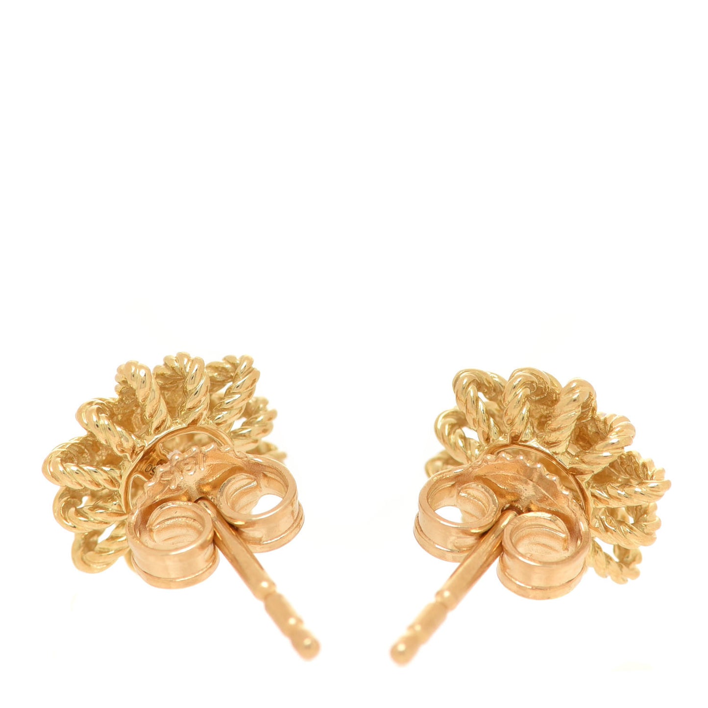 18K Yellow Gold Diamond 10mm Starburst Earrings