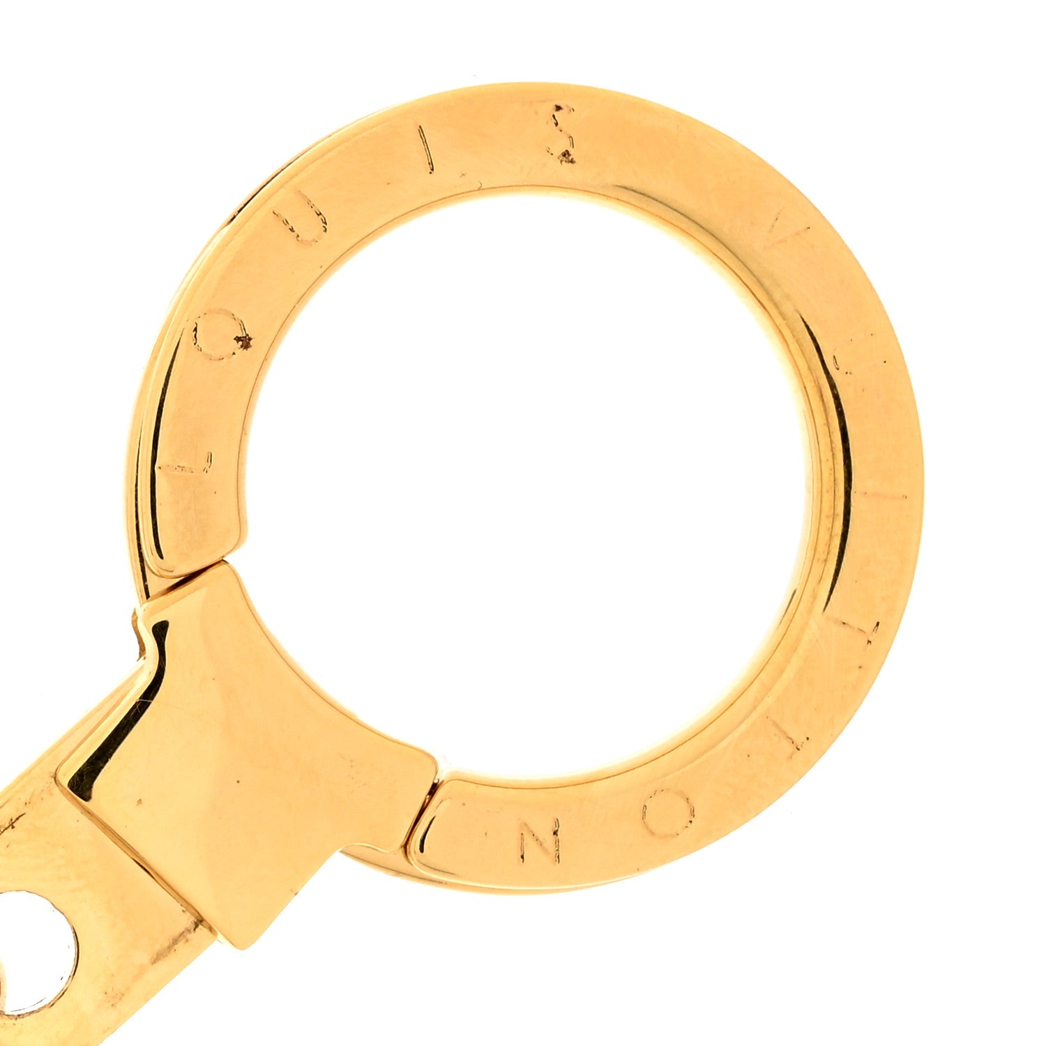 Louis Vuitton Brass Enamel Fleur De Monogram Bag Charm Chain Gold 3 of 4