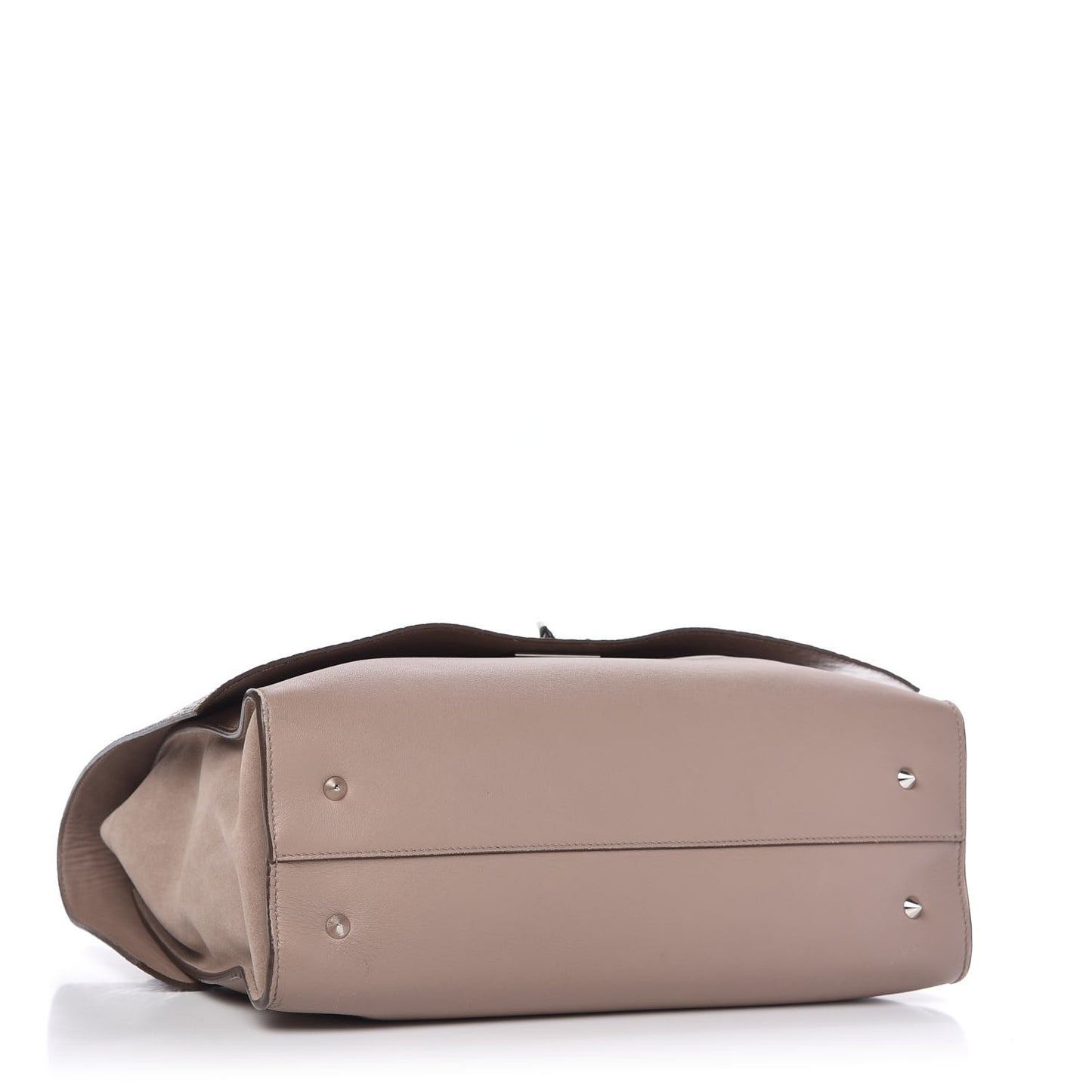 Calfskin Crocodile Embossed Medium Shark Lock Satchel Sand
