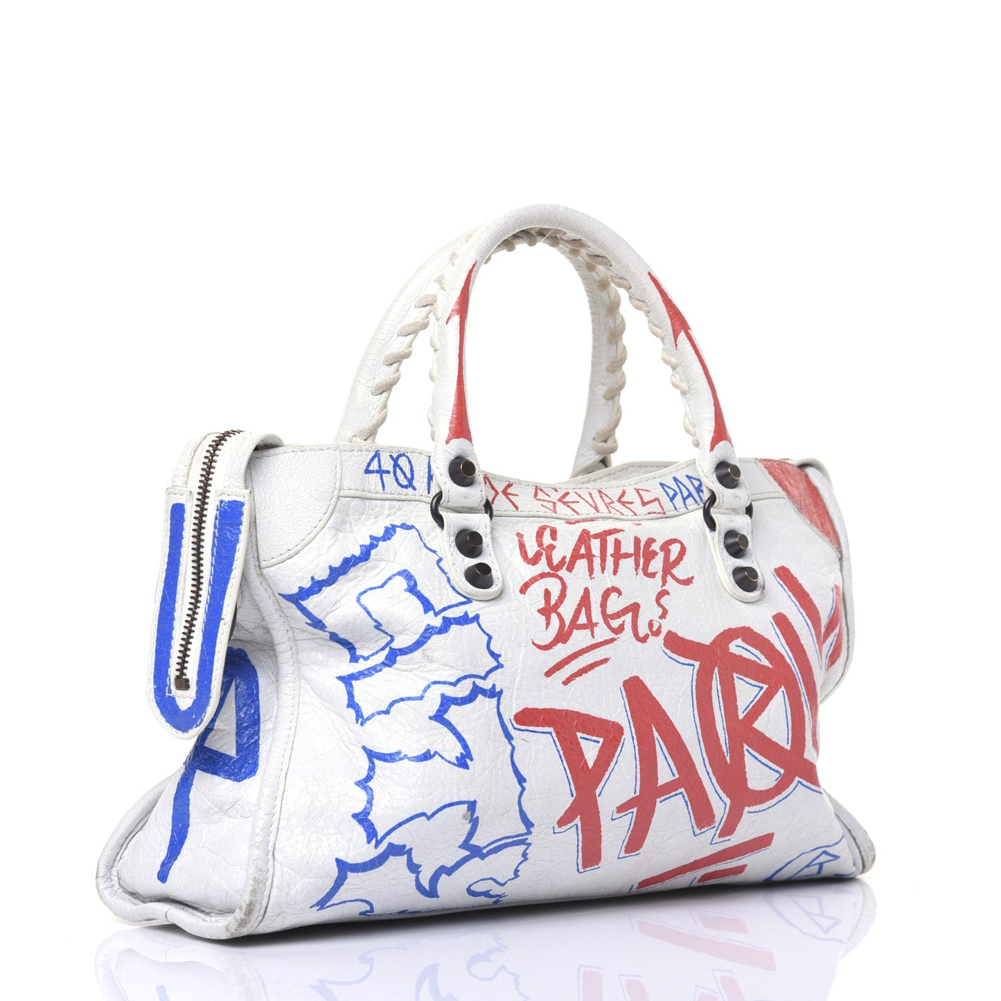 Agneau Graffiti All Over Classic Hardware S City White Bleu Rouge