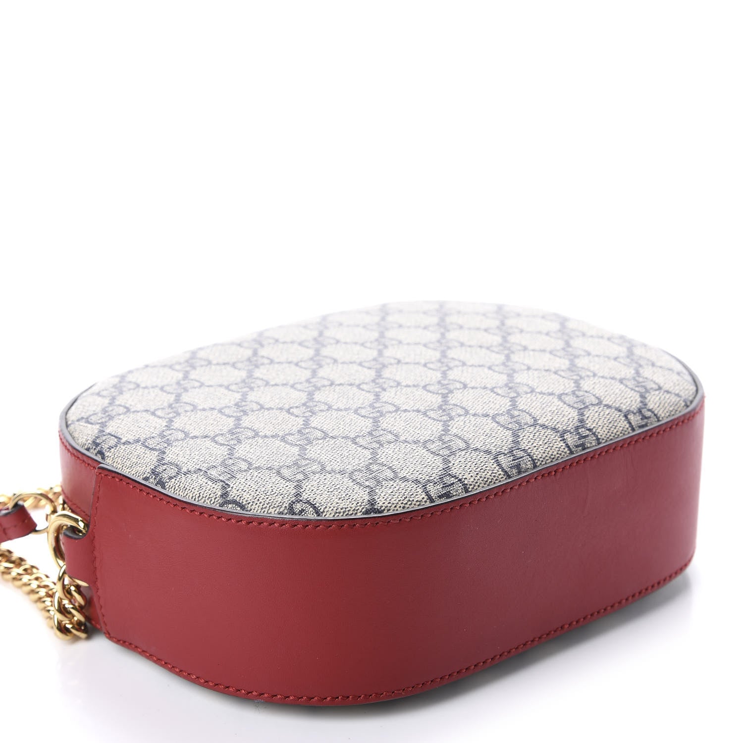 Gucci GG Supreme Monogram Mini Chain Shoulder Bag Beige Blue Hibiscus Red 4 of 11