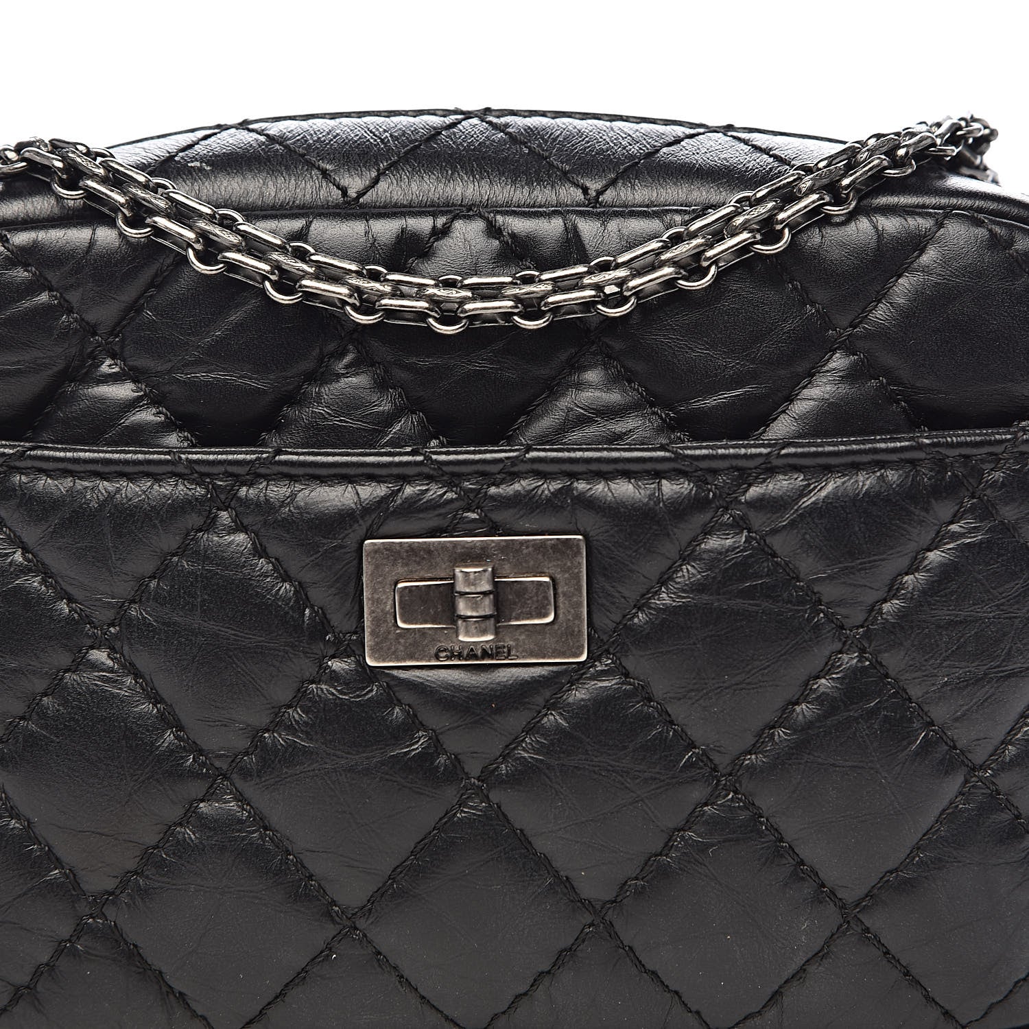 Chanel Aged Calfskin Quilted Mini Reissue Camera Case Black 12 of 12