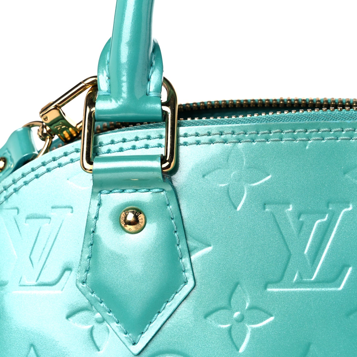 Louis Vuitton Vernis Alma BB Blue Lagon 14 of 16