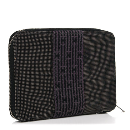Hermes Canvas Herline Zip Wallet Grey 3 of 11