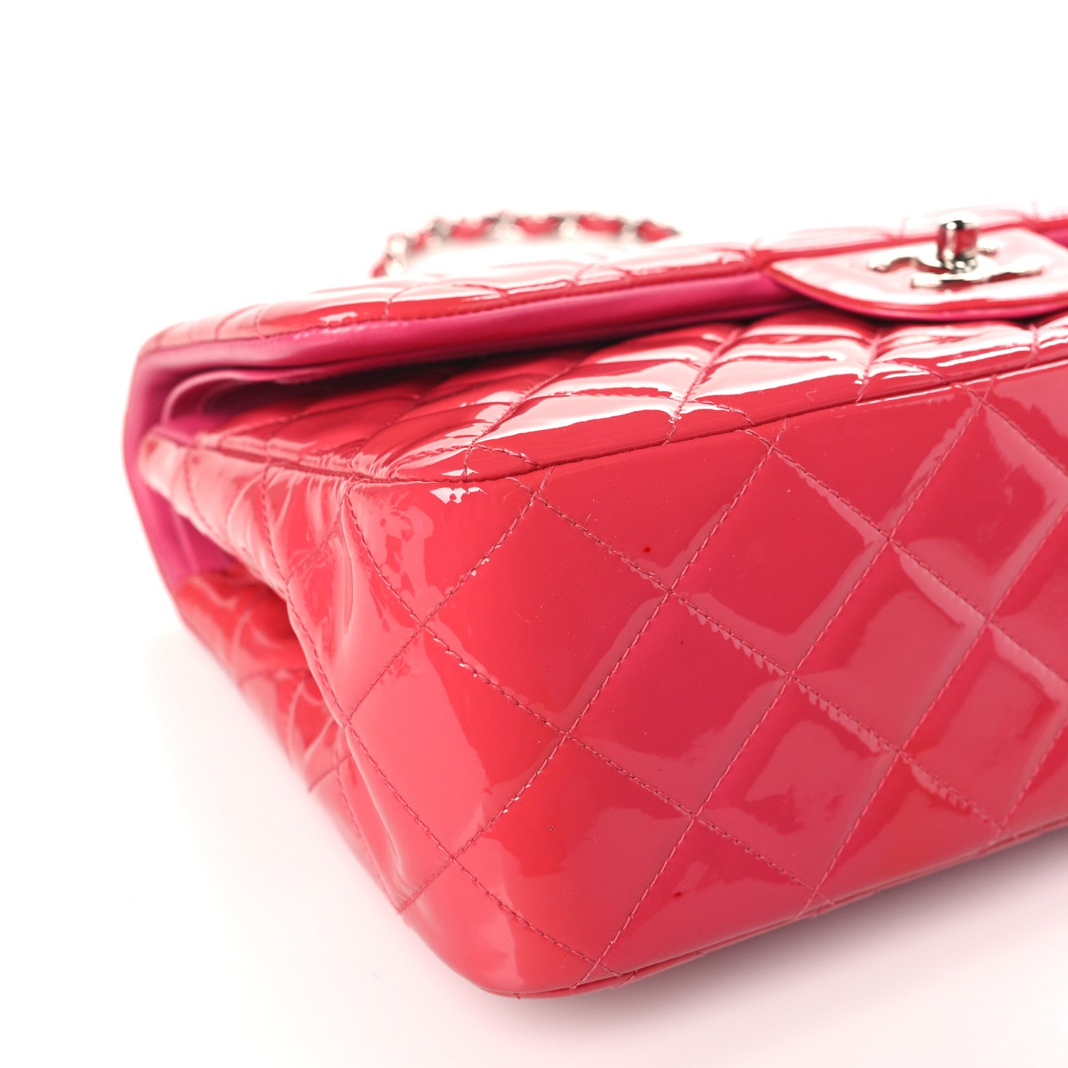 Chanel Patent Quilted Jumbo Double Flap Pink 8 of 10