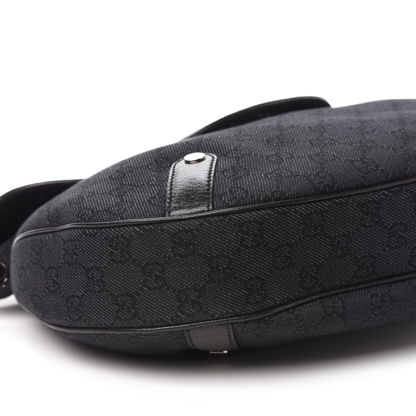 Denim Monogram Britt Tassel Shoulder Bag Black