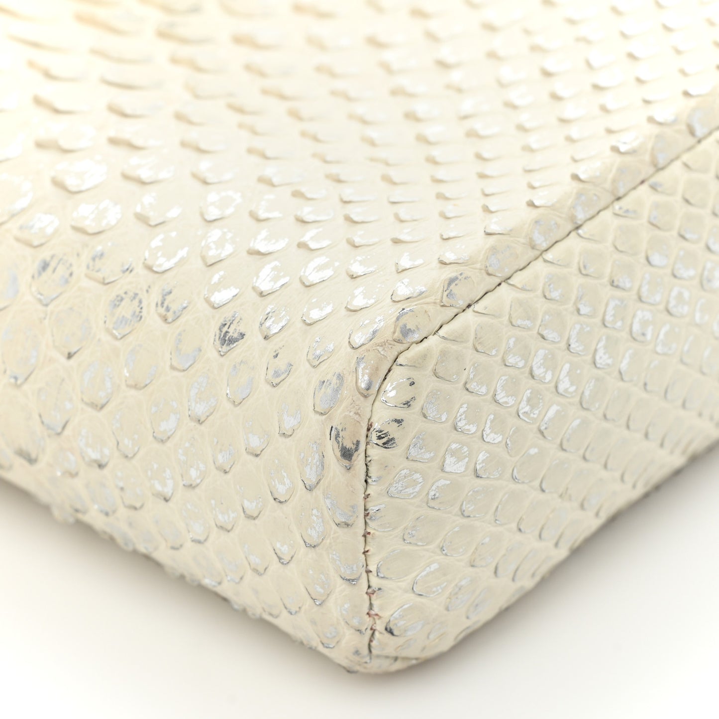Snakeskin Phone Holder Pouch Clutch White