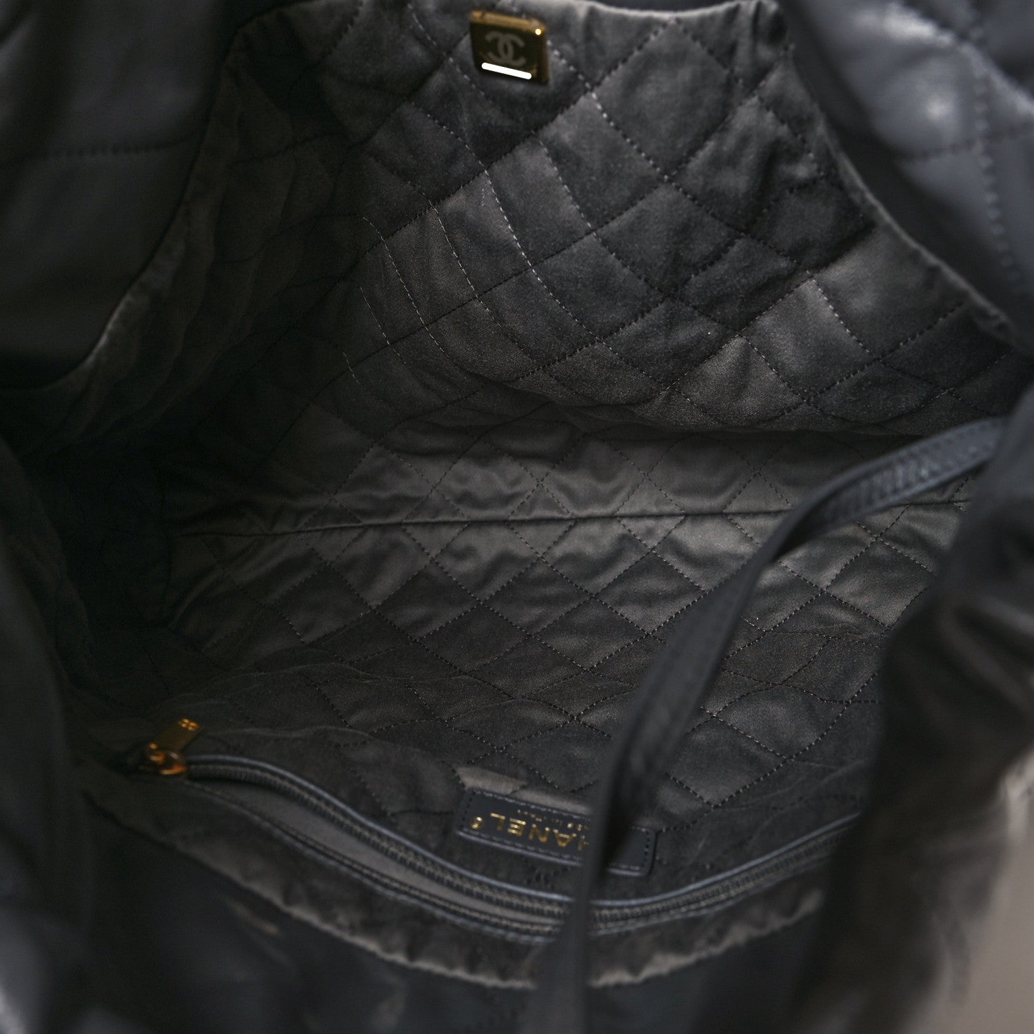 Chanel Shiny Calfskin Quilted Chanel 22 Dark Grey 6 of 13
