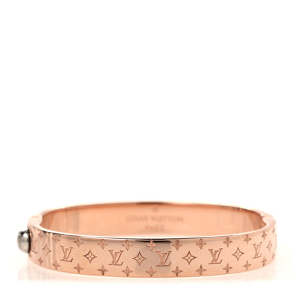 Louis Vuitton Brass Monogram Nanogram Cuff S Pink Gold 3 of 6