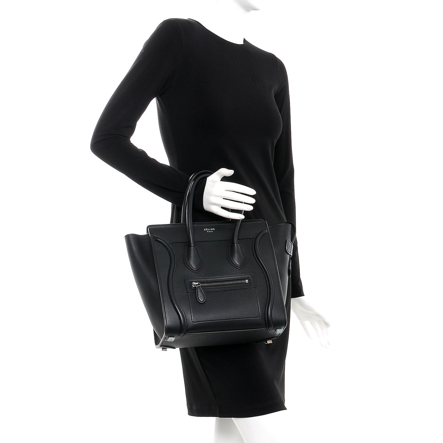 Drummed Calfskin Micro Luggage Black