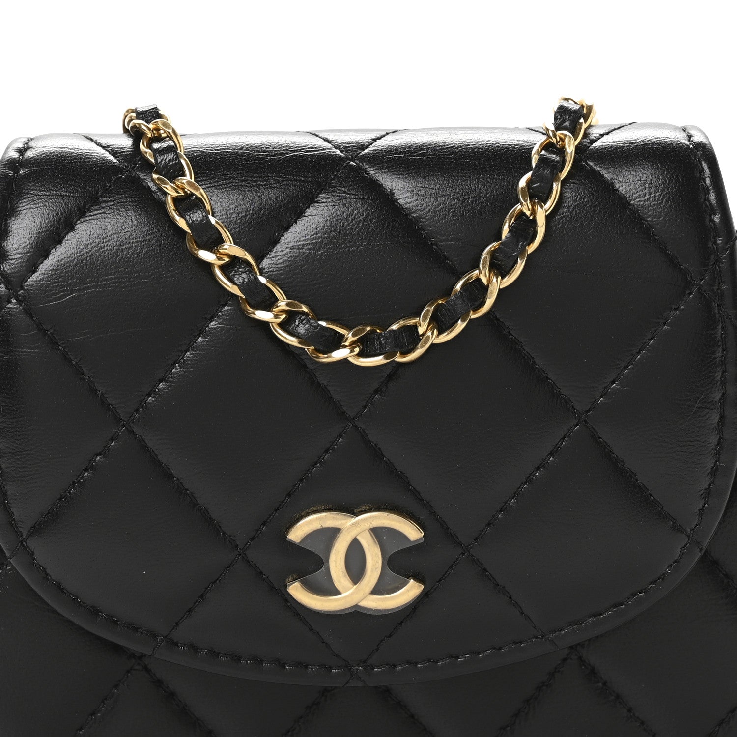 Chanel Lambskin Quilted Phone Holder Flap Black 8 of 10