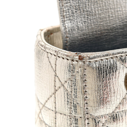 Christian Dior Metallic Grained Calfskin Cannage Small Lucky Badges My Lady Dior Silver 12 of 17
