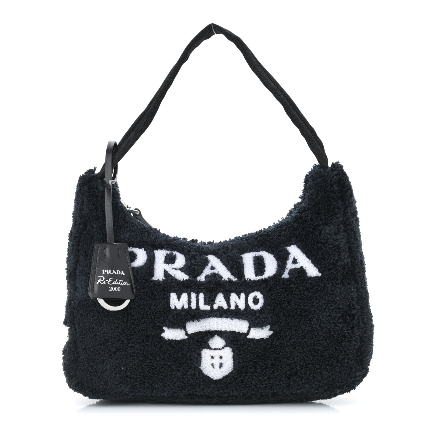 Prada Terry Cloth Mini Re-Edition 2000 Bag Black White 1 of 9