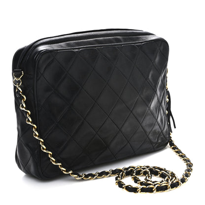 Chanel Lambskin Quilted CC Tassel Camera Case Black 3 of 13