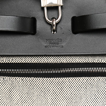 Hermes Toile H Berline Vache Hunter Herbag Zip PM 31 Black Ecru 7 of 9