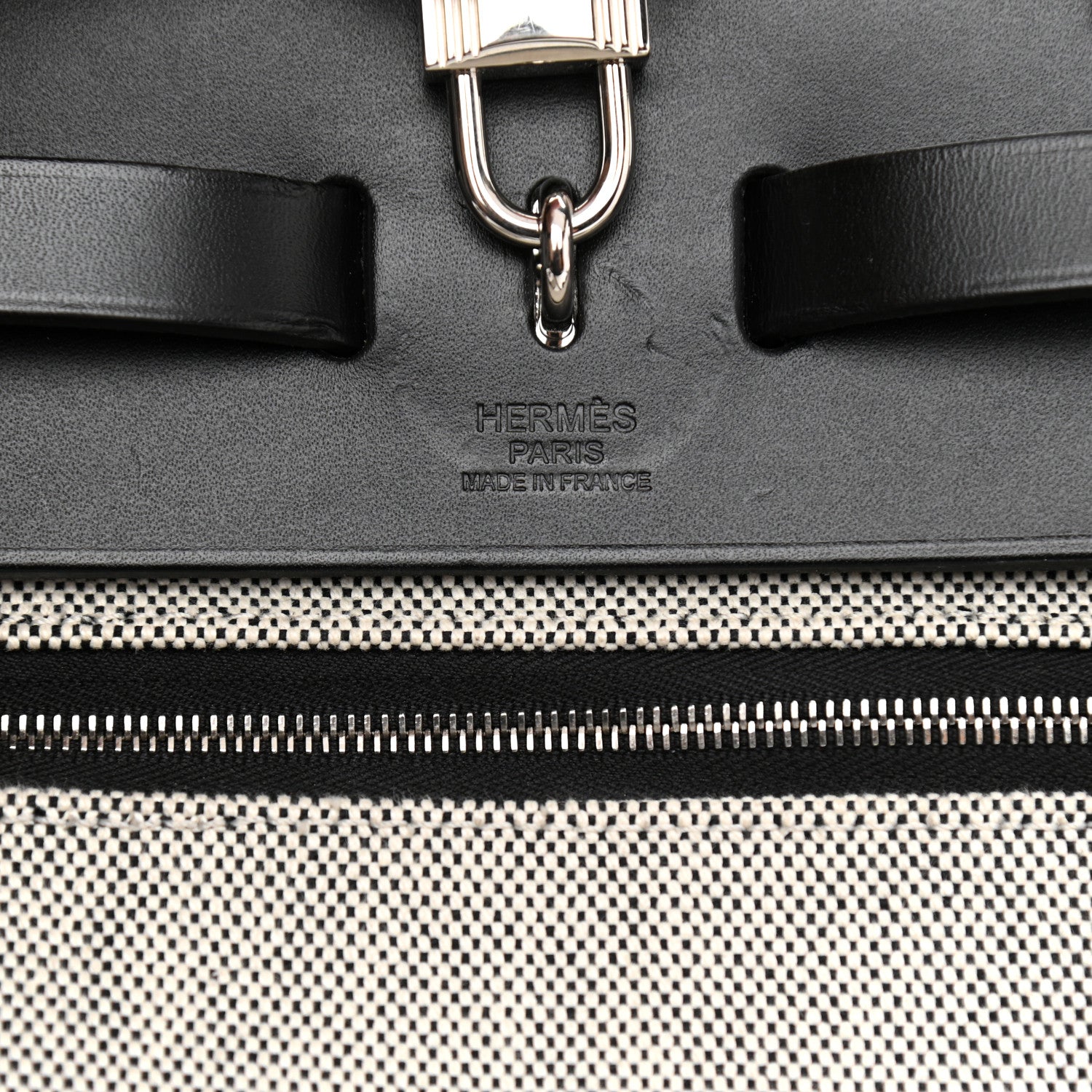 Hermes Toile H Berline Vache Hunter Herbag Zip PM 31 Black Ecru 7 of 9
